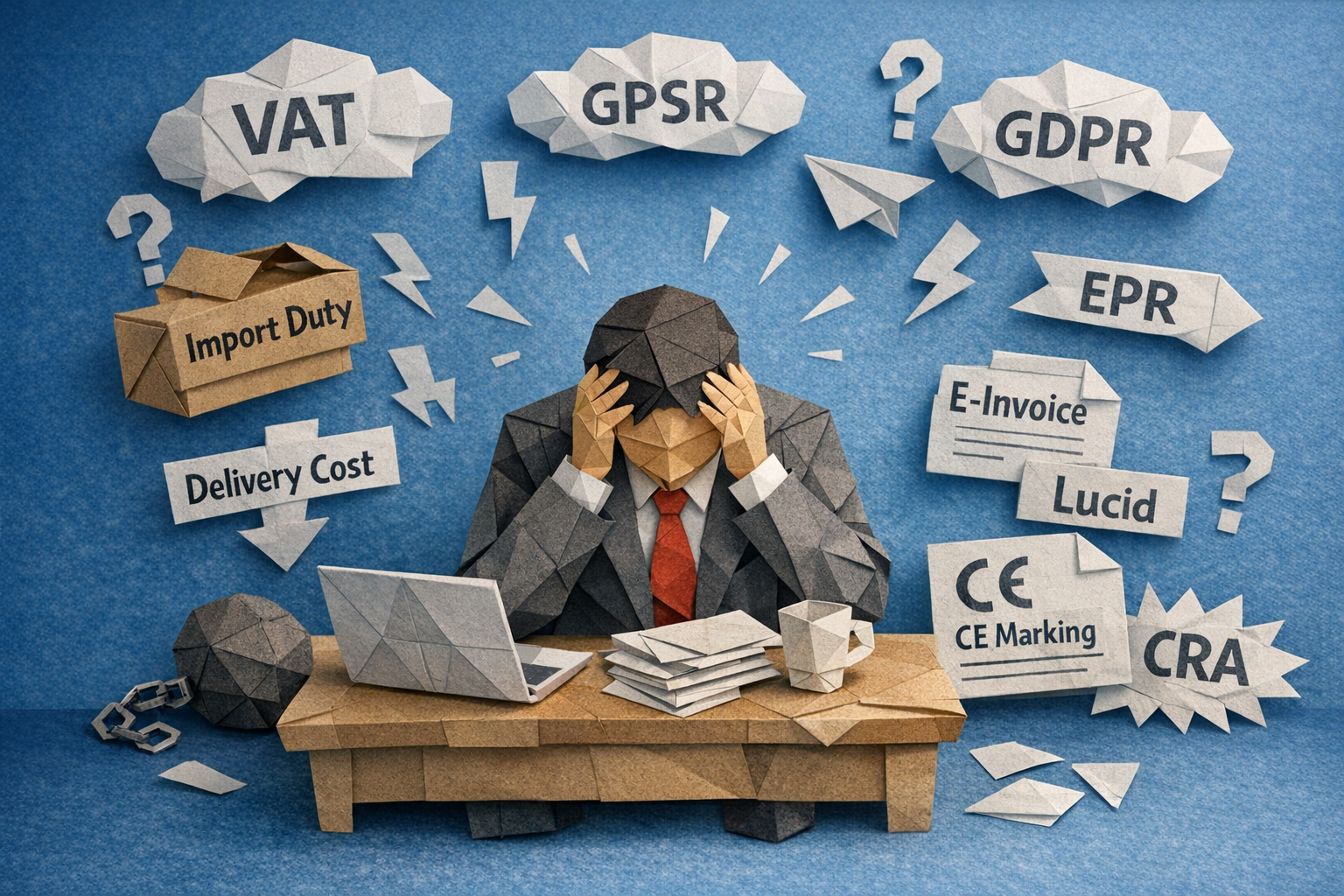 Stressed CEO Overwhelmed by Regulatory Tasks